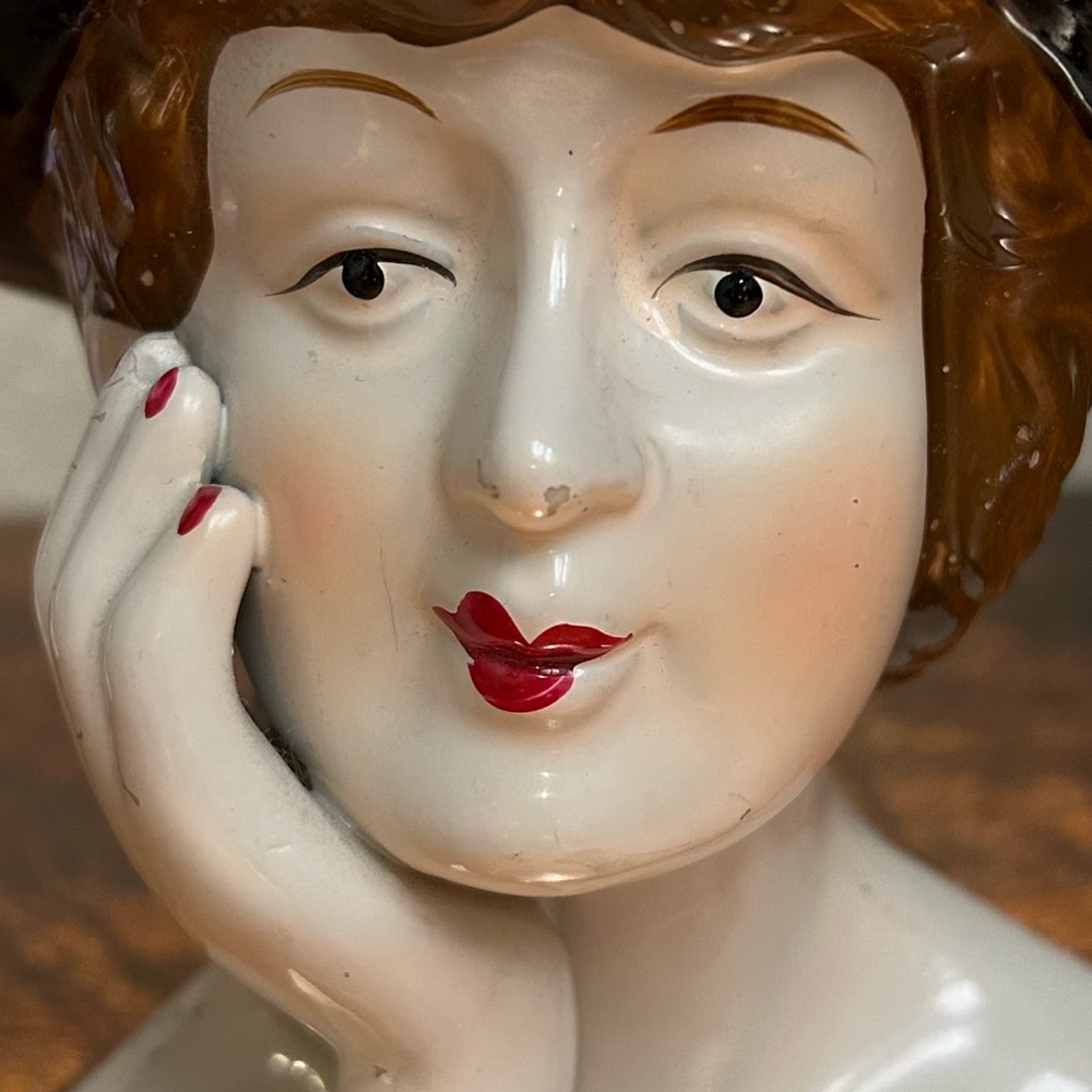 4 Vintage Antique Lady Porcelain Figurine Busts - Picture 7 of 9